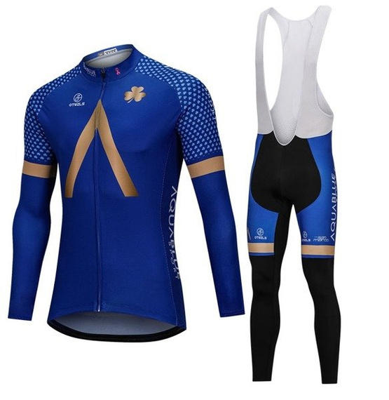 Komplet kolarski zimowy / odzież rowerowa ocieplana AQUABLUE