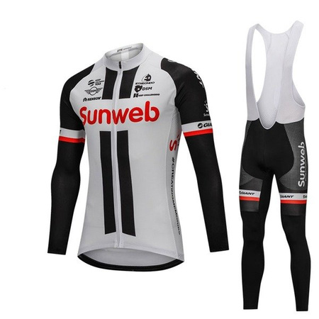 Komplet kolarski zimowy / odzież rowerowa ocieplana SUNWEB