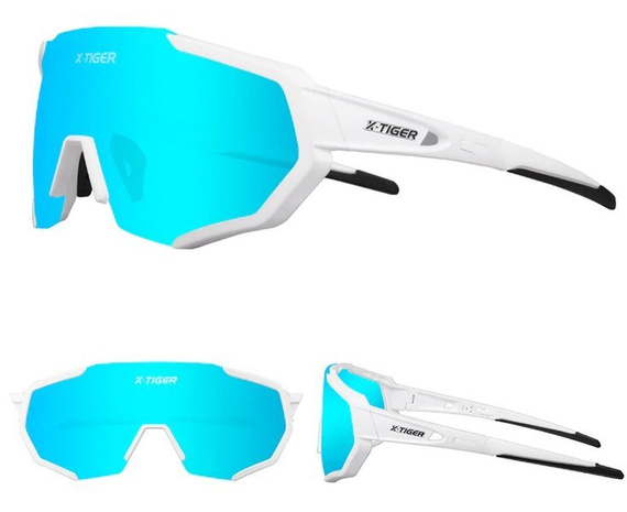 OKULARY SPORTOWE UV-400 | +5 SZKIEŁ /  BLUE-WHITE