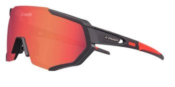 OKULARY SPORTOWE UV-400 | +5 SZKIEŁ /  RED-BLACK