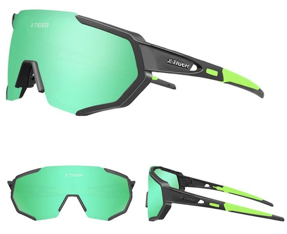 OKULARY SPORTOWE UV-400 | +5 SZKIEŁ /  GREEN-BLACK