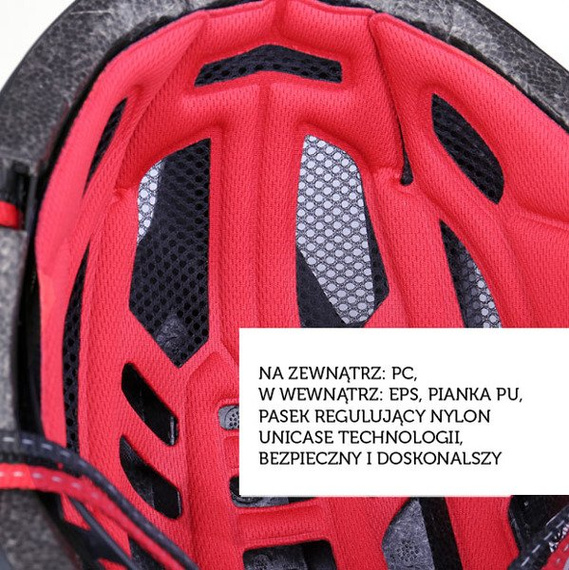 KASK ROWEROWY / KASK KOLARSKI I MTB  / ULTRALEKKI - CZERWONY
