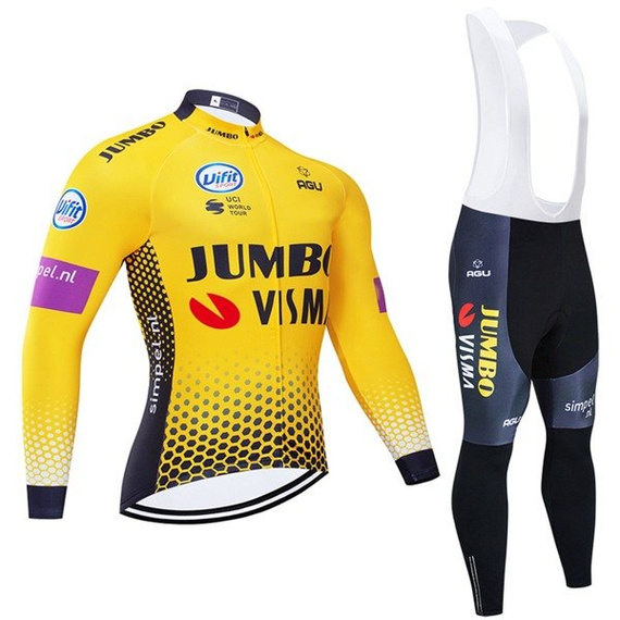 Komplet kolarski zimowy / odzież rowerowa ocieplana JUMBO